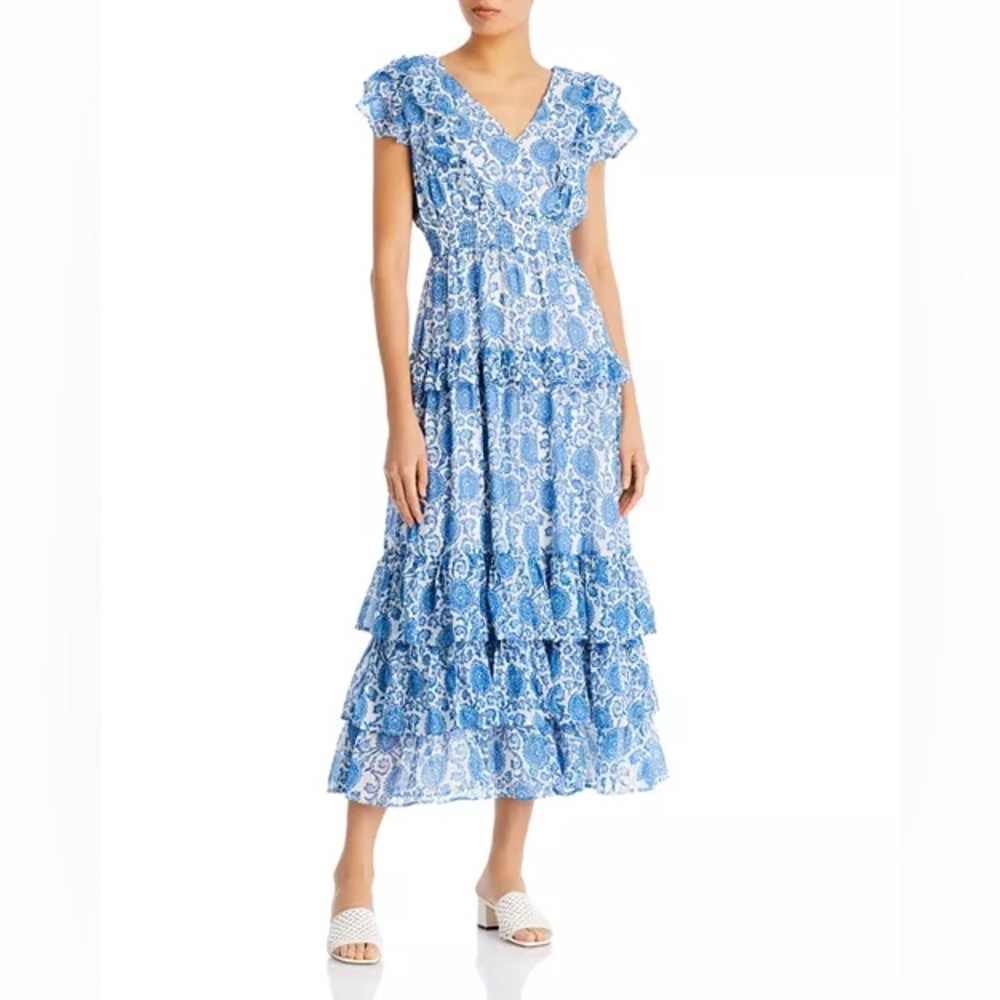 Aqua Blue Floral  Dress
